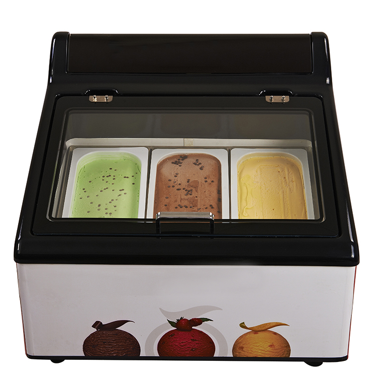 italian mini outdoor fashion table top ice cream display freezer ice cream showcase display