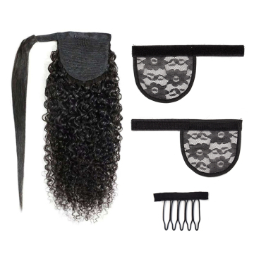 Wholesale Ponytail Hat Black And Blonde Elastic Ponytail Hat For Make Wrap Around Human Hair Ponytail Extension