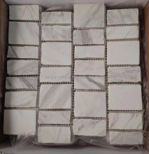 Volakas White Marble Mosaic Tiles - Rough Cut Pattern for Walls and Floors