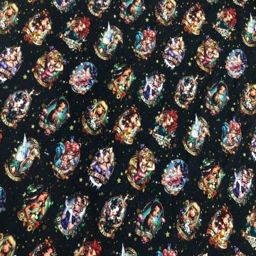 Spandex Knitted Custom Digital Printing Cartoon Fabric