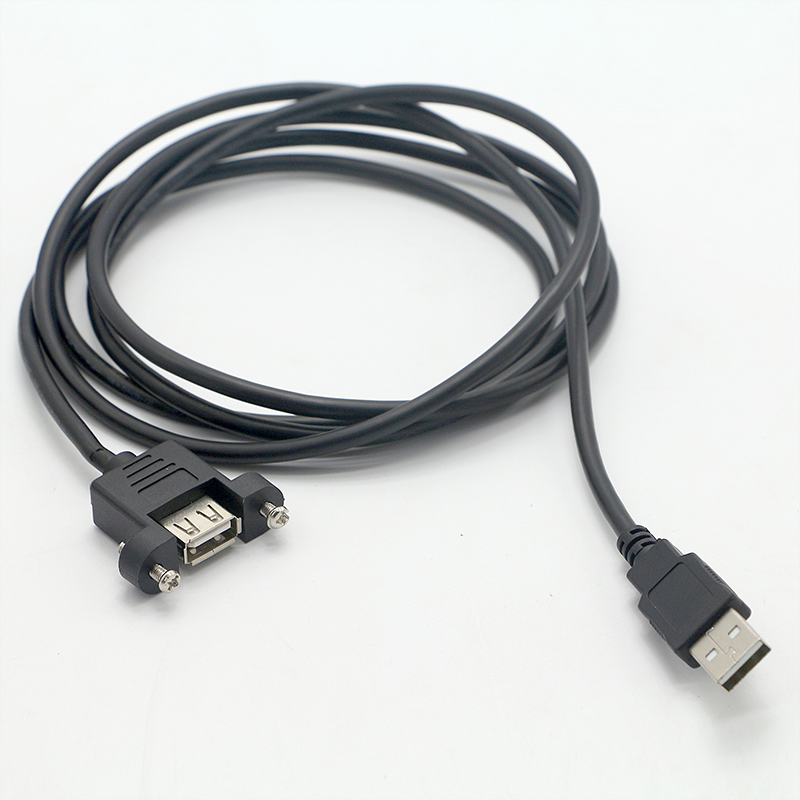 OEM Factory  Waterproof  Male To Female  Screw  USB Panel Mount Cable