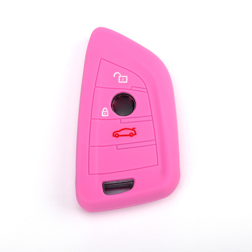 Pink color silicone car key cover for gifts