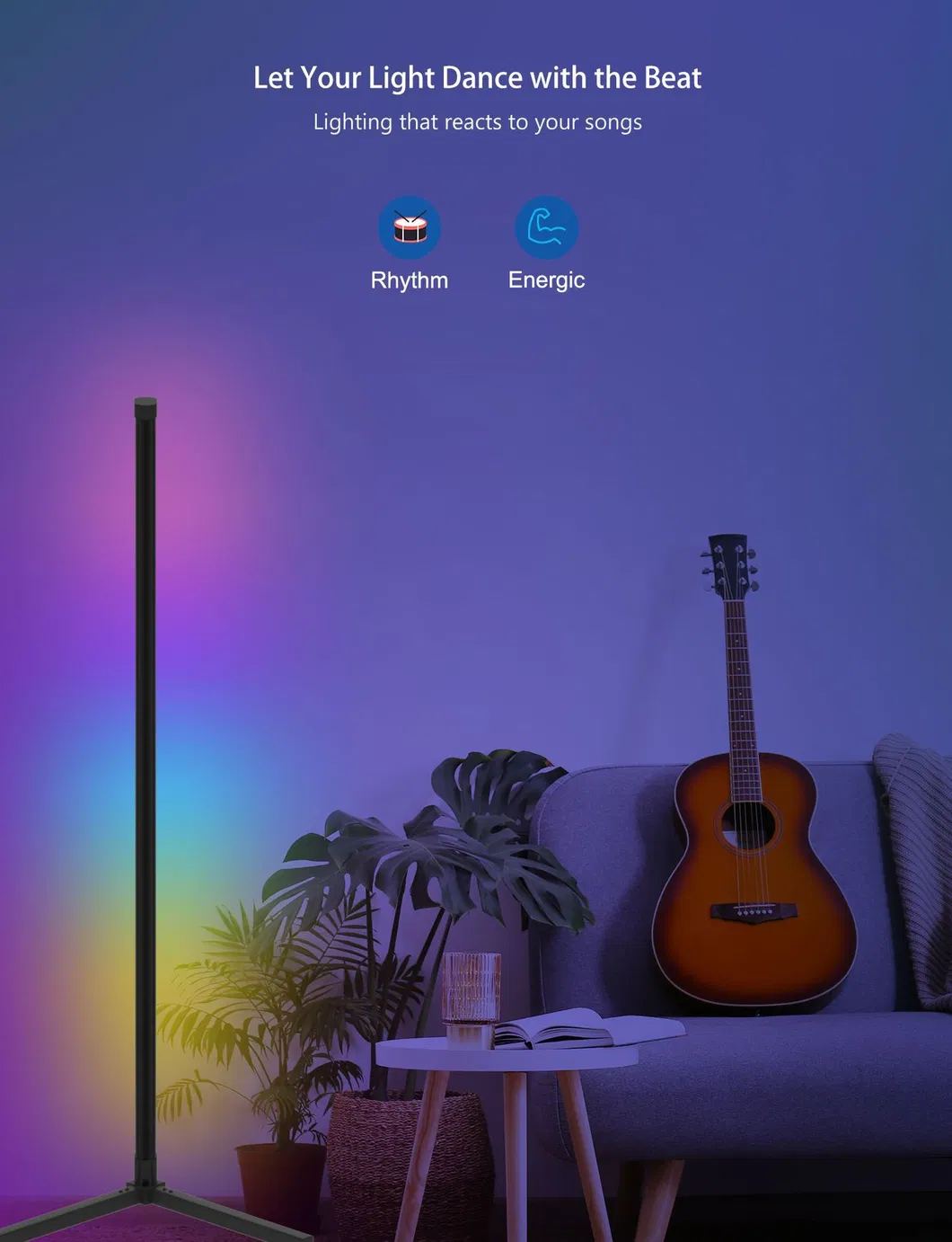 RGB Colorful Smart Floor Lamp with Bluetooth and WiFi Control