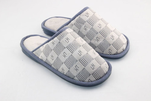 Mens printed easy velour mule slipper