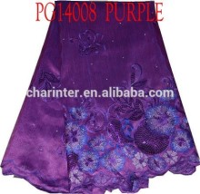 2015 evening dress handcut sequins george lace(PG14008) raw silk embroidery George lace