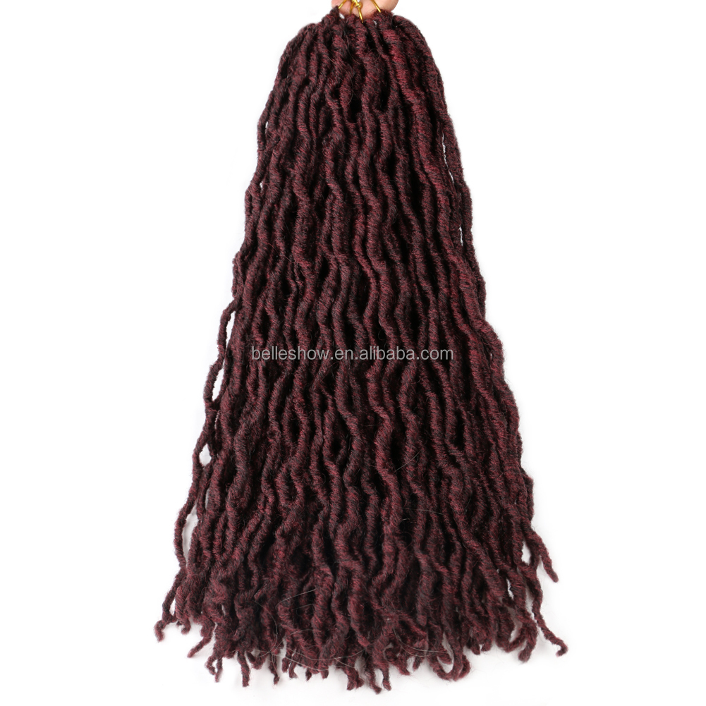 Hot sell 18 inch 24 stands 100g synthetic ombre dreadlock hair braids gypsy locs types of faux locs