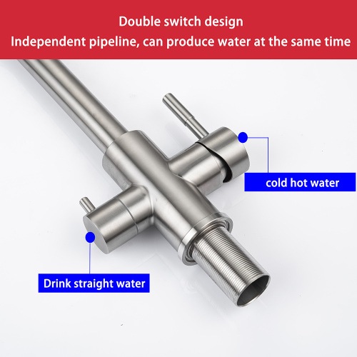 304 Stainless-Steel 2 Handles Household Kitchen Sink Faucet