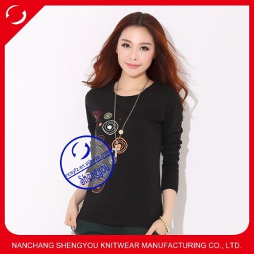 100 cotton custom women black tshirt print