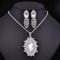 Beautiful Ruby Sliver Tone Charm Rhinestone Jewelry Set