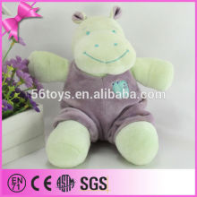 Custom soft velboa material pp cotton stuffed animals smiling hippo stuffed river horse