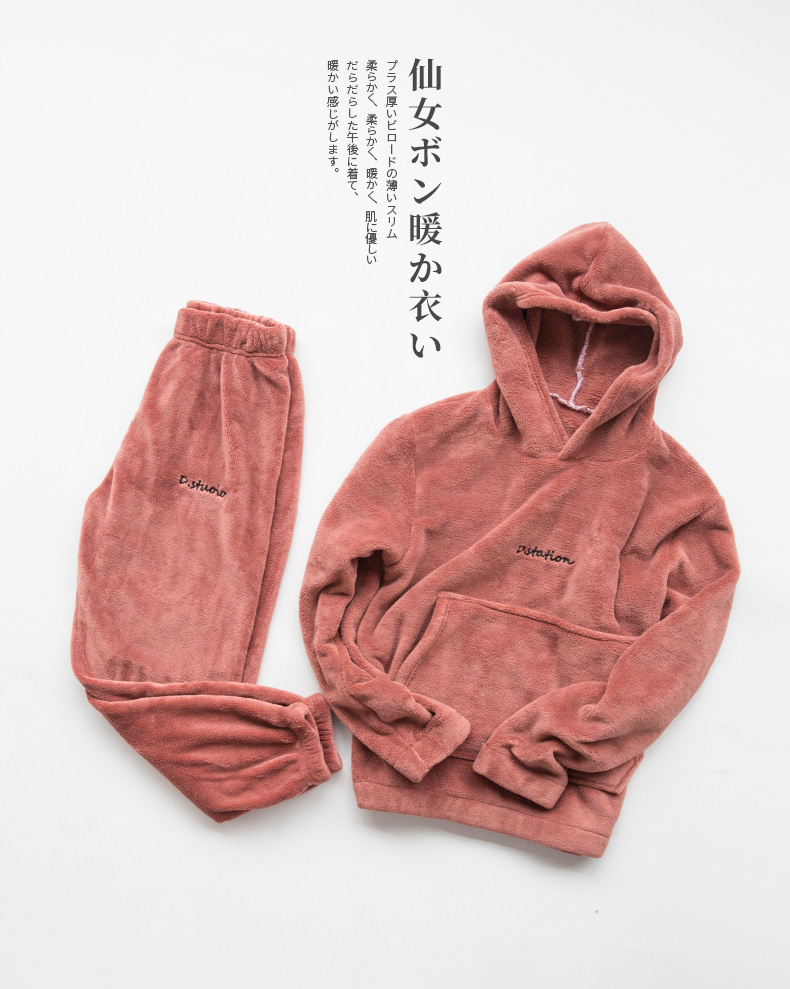 Winter Women Thick Pajamas Sets Warm Suit Female Sleepwear Autumn Homewear Suit Female Pyjama Home Clothes