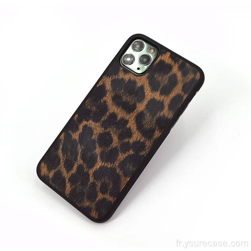 Logo personnalisé Colorblock Exotic Leopard Skin Téléphone Téléphone