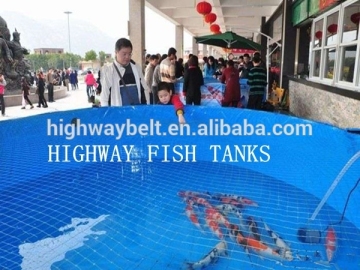 PVC tarpaulin Collapsible and movable live aqua pond for fish breeding