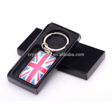 Custom country flag Keyring Crystal Glass Metal Keychain for Promotion , Decorations , Gifts