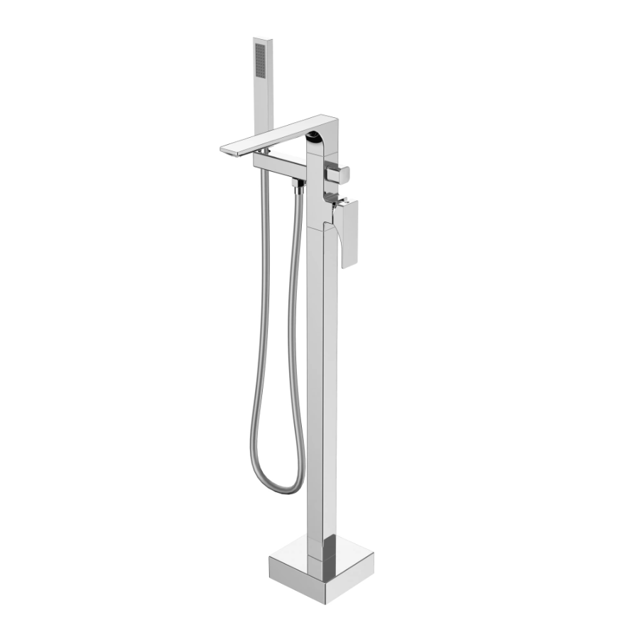 Freestanding floor-standing brass shower