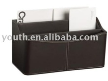 leatheroid office desktop card holder
