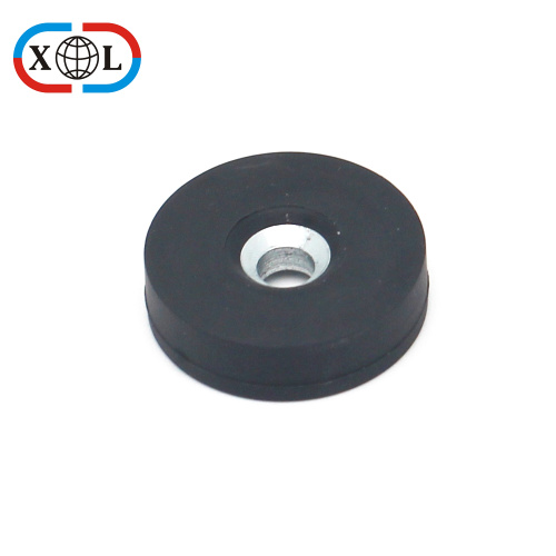 Neodymium Rubber Coated Pot Magnet with Countersunk Hole