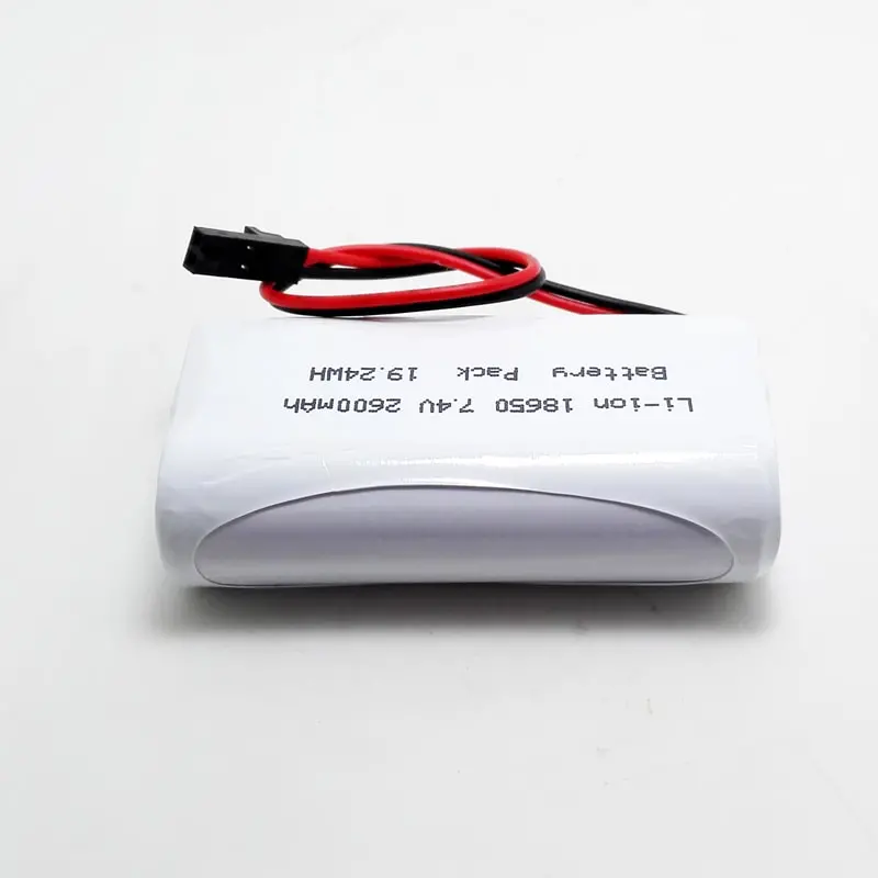 Waterproof Rechargeable 7.4V 18650 3000mAh/3100mAh/3200mAh/3400mAh 2s1p Lithium Ion Battery Pack with BMS and Connector