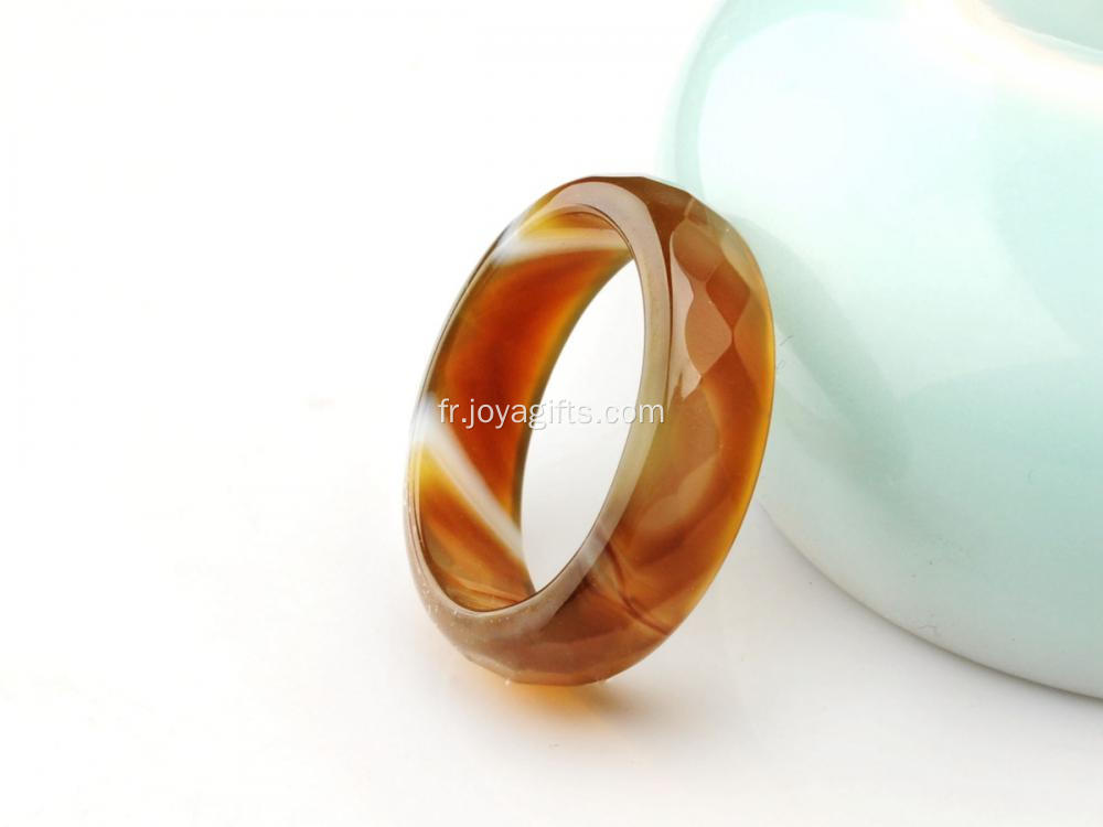 Anneaux naturels à la mode pour femmes avec pierres précieuses agate jaune naturelle de 6MM