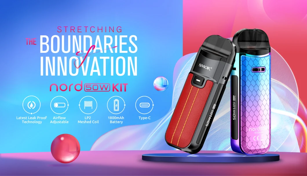 Authenticity Vape Pod Trendy Fashion Vaporizer Vape Smok Nord 50W Starter Kit Electronic Cigarette UK Vape Portable Pod Kit E Cigarette