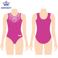 Customized sleeveless rhinestones gymnastics leotards