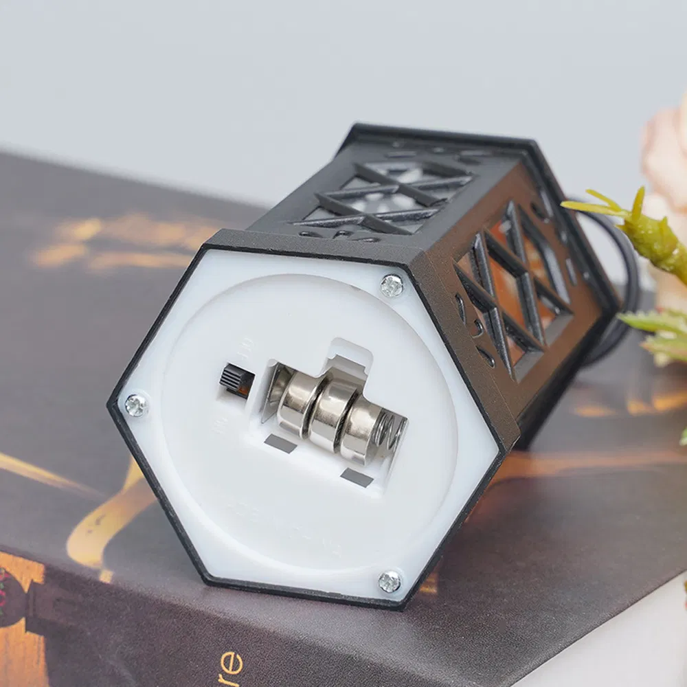 Retro Mini Hexagonal Wind Lamp with Warm White LED Light