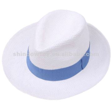 Fashion white panama straw hat, Panama paper straw hat, White sraw hat