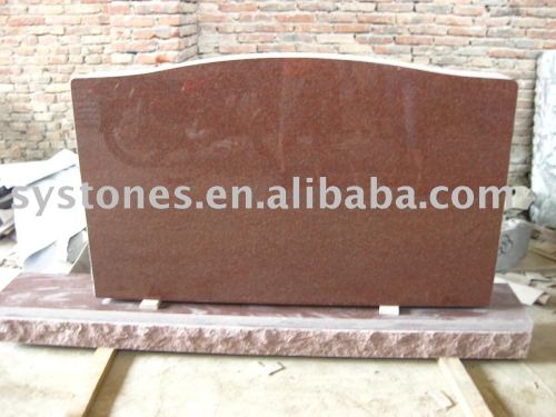 European granite simple Indian Red headstone