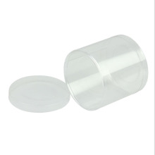 Small clear plastic cylinder round plastic box