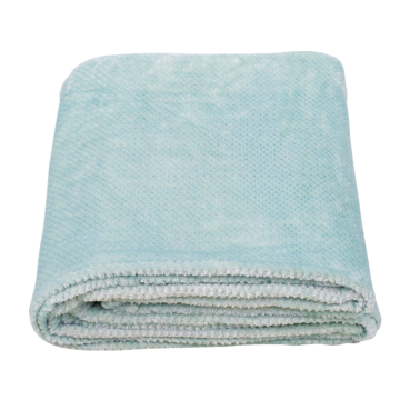 Jacquard Weave Wave Pattern Flannel Fleece Throw Blanket Soild