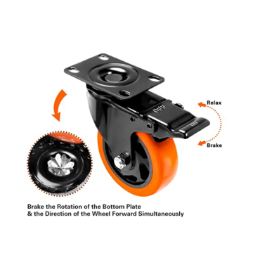 100 mm industrialne kółka PU Cart Base Castor