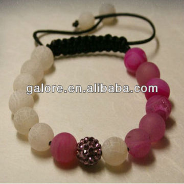 pink shamballa bracelet semiprecious beads shamballa bracelet