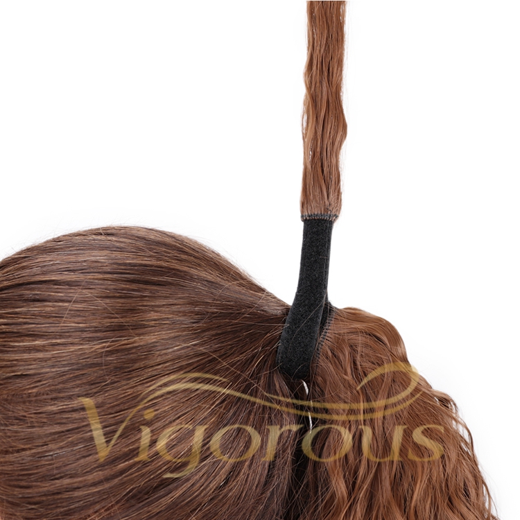 Vigorous Hot Selling High Quality Fiber Wrap Long Ponytail Curly Synthetic Hair Extensions Messy Braid Black