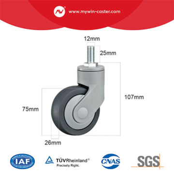 All Plastic Medical Thread Stem Swivel Ball Bearing Casters