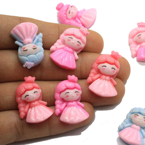 100 stks Cartoon Prinses Plaksteen Hars Cabochon Kawaii Plat Cabochons Kids Haarelastiekjes Accessoires DIY Versieringen Decor