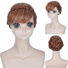 Ainizi Brown Updo Style Anna Cosplay Wig From Frozen