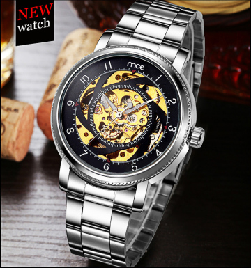 New design sapphire crystal carrying see-through case back automatic watch