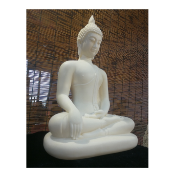 White Marble Jade Buddha Figurines - Natural Stone Sitting Buddha Statues