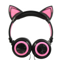 Auriculares de oreja de gato con cable para niños