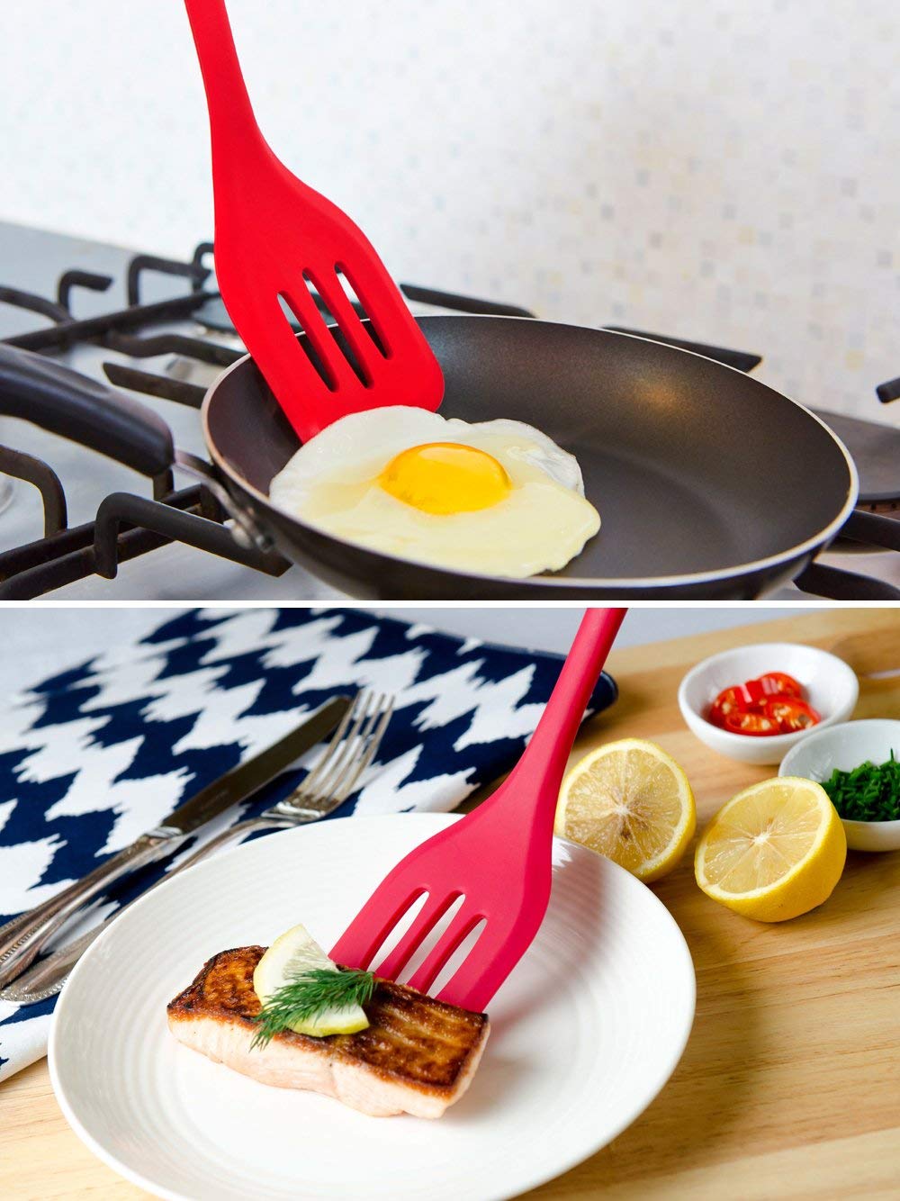 Non-stick Premium Silicone Kitchen Slotted Turner Spatula