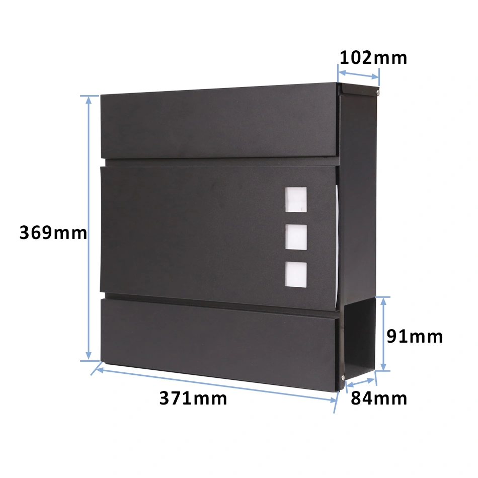 2021 New Design Wall Mount Steel Letter Box for Home Office Outdoor Waterproof Mailbox/