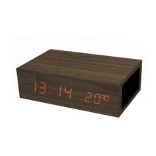 Smart Bluetooth Speaker in Wooden Style, Handsfree Talking, Clock Time and Thermometer Functions