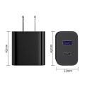 Black White Quick Charger Dual Ports 20W Charger