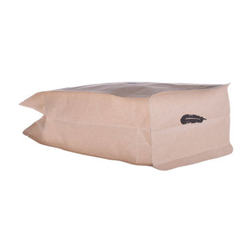 250g Kraft Paper Flat Bottom compostable Matériau Bioderable Café / Sac à thé Masala