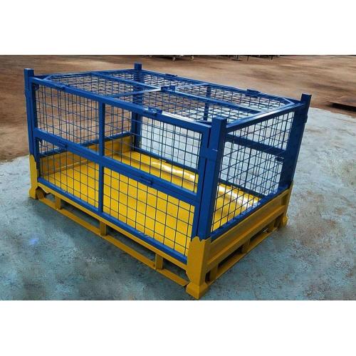 cage de conteneur en treillis métallique de stockage en acier pliable