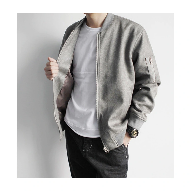 Young Men Stylish Fashion Plain Dark Gray Zip Fleece Sweat Jacket Without Hood