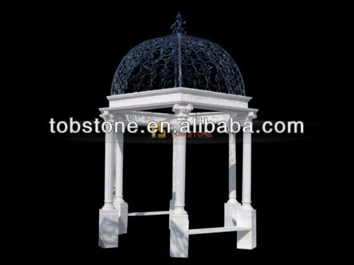 Natural Stone Outdoor Column Gazebo with metal roof