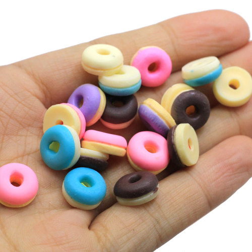 100 piezas lindo Flatback Candy Donut Doll comida juego de simulación accesorios de casa de muñecas miniatura decoración artesanal para el hogar pastel niños juguetes de cocina