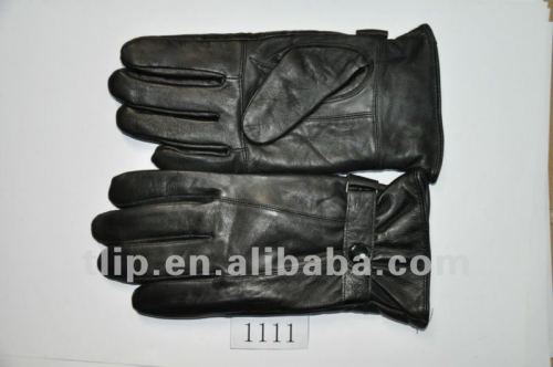 Man's patch leather gloves black leather gloves