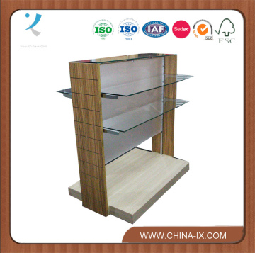 Wooden Gondola Display Stand with Tempered Glass